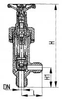 Клапан 521-35.1495 запорный штуцерный угловой бессальниковый с герметизацией Ду 10 Ру 64 
