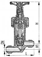 Клапан 521-03.393-3 запорный штуцерный проходной бессальниковый с герметизацией Ду 20 Ру 63 