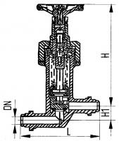 Клапан 521-35.1826-03 запорный приварной проходной бессальниковый с герметизацией Ду 10 Ру 45 