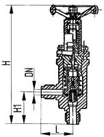 Клапан 522-35.3880-01 невозвратно-управляемый штуцерный угловой Ду 32 Py 200 