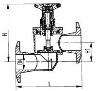 Клапан 521-35.2811 запорный проходной со специальными фланцами Ду 50 Ру 250 