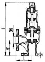 Клапан 524-35.1561 предохранительный фланцевый угловой Ду 25 Py 21 