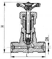 Клапан 521-36.194 запорный штуцерный проходной сальниковый Ду 200 Ру 250 