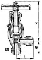 Клапан 522-ЗМ1169 невозвратно-запорный штуцерный угловой сальниковый Ду 20 Ру 16 