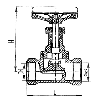 Клапан 521-03.122 запорный муфтовый проходной сальниковый Ду 15 Ру 16 