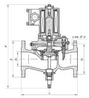 Клапан ИТШЛ.492185.001-01 запорный проходной фланцевый с электромагнитным и ручным приводом Ду 80 Ру 10 