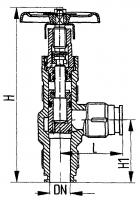 Клапан 521-35.2942 запорный штуцерный угловой специальный Ду 10 Ру 400 