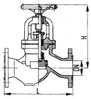 Клапан 521-ЗМ951 запорный фланцевый проходной для аммиака Ду 20 Ру 25 