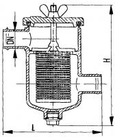 Фильтр 427-03.119-1 забортной воды, масла и топлива сетчатый с присоединением под дюрит проходной Ду 50 Py 4 