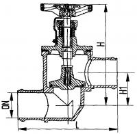 Клапан 522-03.124-02 невозвратно-запорный с присоединением под дюрит проходной сальниковый Ду 32 Ру 6 