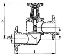 Клапан 522-182.167 невозвратно-запорный фланцевый проходной со специальными фланцами Ду 65 Ру 10 