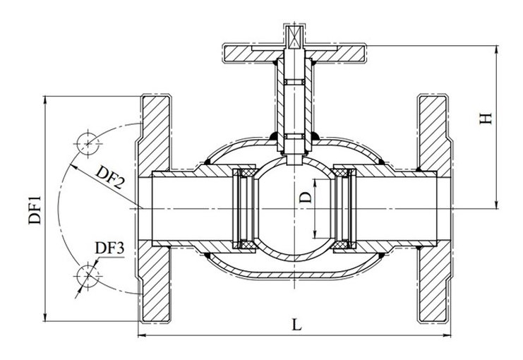 Чертеж кран шаровый dwg