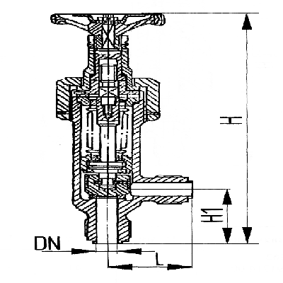 Вентиль запорный угловой чертеж