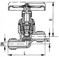 Клапан 521-35.2284 запорный штуцерный проходной Ду 20 Ру 160 
