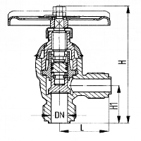 Клапан 521-01.464-05 запорный штуцерный угловой Ду 25 Ру 100 