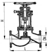 Клапан 522-03.102-1 невозвратно-запорный фланцевый проходной сильфонный Ду 150 Ру 64 