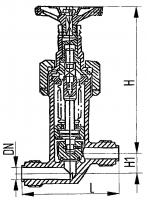 Клапан 521-03.1499 запорный штуцерный проходной бессальниковый с герметизацией Ду 20 Ру 64 
