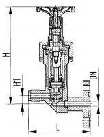 Клапан 521-35.1743 запорный бортовой проходной сильфонный Ду 10 Ру 16 