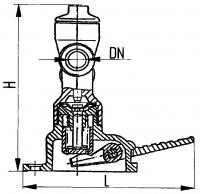 Клапан 528-03.001-01 штуцерный промывочный ножной Ду 25 Py 6 