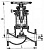 Клапан 521-35.2191 запорный фланцевый проходной сильфонный Ду 40 Ру 10 