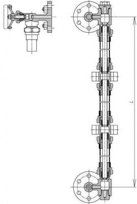 Колонка 598-03.023-12 указательная с цилиндрическими стеклами и клапанами Ду 10 Py 16 