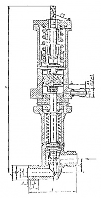 Клапан 587-35.7562 штуцерный проходной сильфонный с сервоприводом Ду 65 Py 100 