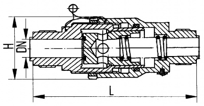 Клапан 522-03.160 невозвратный штуцерный прямоточный Ду 32 Py 250 