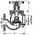 Клапан 595-35.096-02 запорный фланцевый концевой пожарный проходной Ду 65 Ру 10 