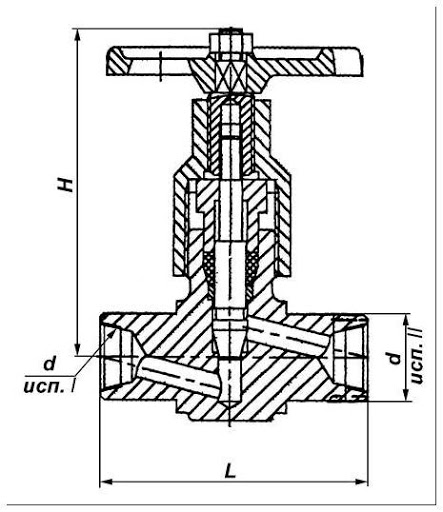 Схема игольчатый кран