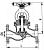 Клапан УН521-ЗМ581 запорный фланцевый проходной сальниковый специальный Ду 32 Ру 25 