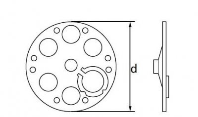 Рондоль для крепления теплоизоляции к металлическому или деревянному основанию с термоколпачком (В и S) 