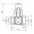Кран латунный шаровый трехходовой комбинированный Ду 15 PN25 рычаг муфта-муфта-муфта, SGLprof 