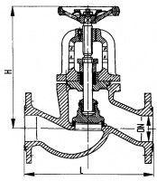 Клапан 521-01.125 запорный фланцевый проходной сальниковый Ду 25 Ру 25 