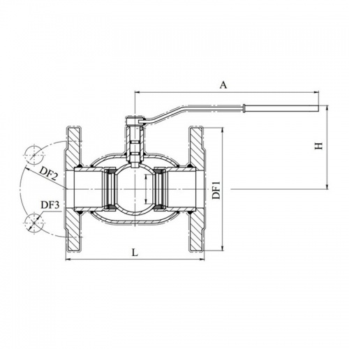 Кран стальной шаровый 11с33п Ду 125/100 PN 16, фланцевый, 350мм, Breeze 