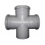 Крестовина ПП(полипропилен) д/канализации прямая 90гр. Дн 110-110-110, с уплотнительным кольцом 