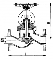 Клапан 521-01.278 запорный фланцевый проходной сальниковый специальный Ду 50 Ру 40 