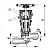 Клапан 521-03.016 быстрозапорный штуцерный проходной с тросиковым приводом Ду 15 Ру 6 