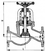 Клапан 521-35.346 запорный фланцевый проходной сальниковый Ду 40 Ру 32 