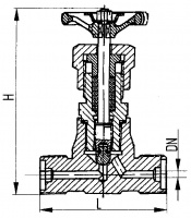 Клапан ВН521-12 запорный штуцерный проходной сальниковый Ду 10 Ру 250 