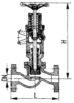 Клапан 521-35.234 быстрозапорный фланцевый с тросиковым приводом Ду 40 Ру 40 