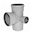 Крестовина ПП(полипропилен) д/канализации 2-плоскостная правая Дн 110-110- 50, с уплотнительным кольцом 