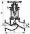 Клапан 521-03.173-01 запорный фланцевый проходной сильфонный Ду 100 Ру 64 