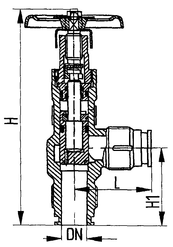 Вентиль запорный угловой чертеж