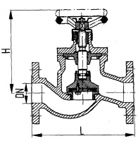 Клапан 521-35.3535 запорный фланцевый проходной Ду 150 Ру 10 