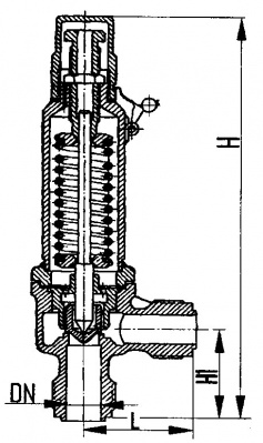 Клапан 524-35.380 предохранительный штуцерный угловой Ду 10 Py 4 